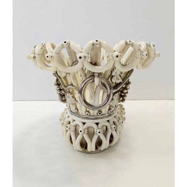 Cream Ceramic Fruit Bowl or Centerpiece by Charles de Boissimon, France For Sale - Image 4 of 17