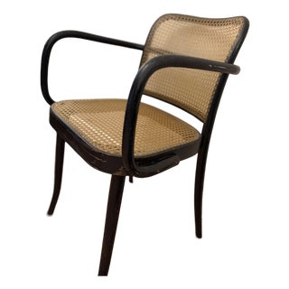 Vintage Thonet Style Prague 811 Bentwood Cane Armchair | Made in Czechoslovakia | Mid Century Modern For Sale