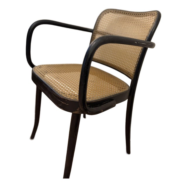 Vintage Thonet Style Prague 811 Bentwood Cane Armchair | Made in Czechoslovakia | Mid Century Modern For Sale