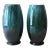 Emerald Green and Black McCoy Pottery Vases, Pair For Sale