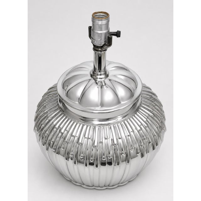 1940’s Large French Mercury Glass Table Lamp For Sale - Image 4 of 5
