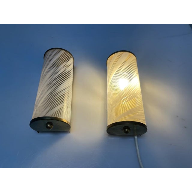 Murano Glass and Brass Sconces from Paolo Venini, 1970s, Set of 2 For Sale - Image 3 of 11