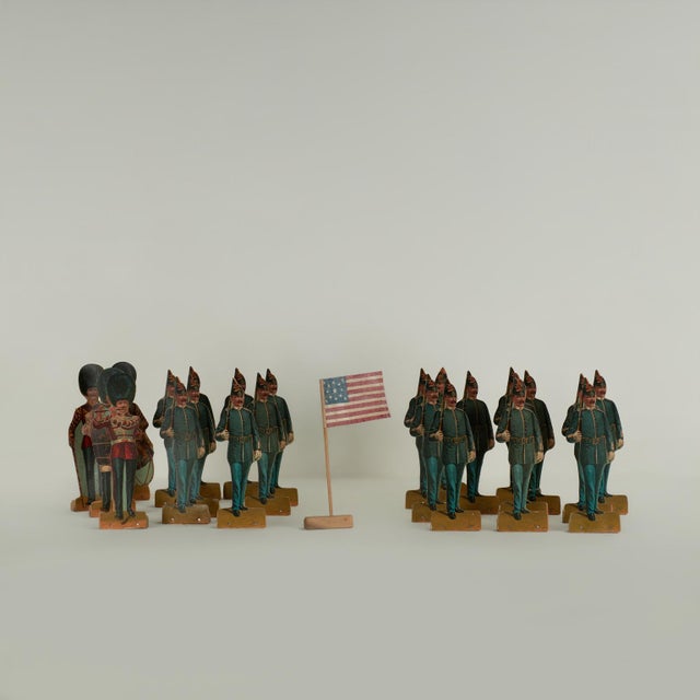 Yellow Antique Set or Game of “25 Infantry Soldiers on Parade” For Sale - Image 8 of 18