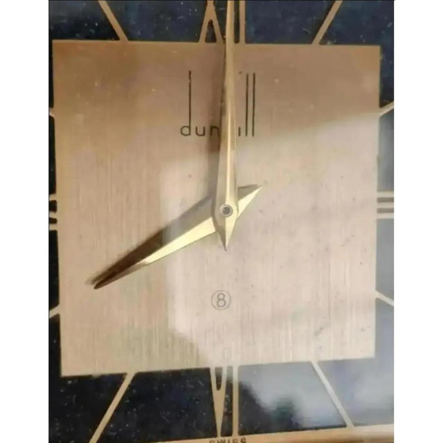 1930s 1930s Dunhill Art Deco Marble and Lapis Lazuli Mantel Clock For Sale - Image 5 of 11