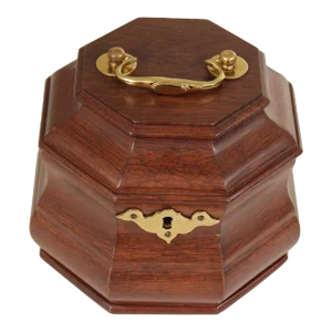 Virginia Metal Crafters Colonial Williamsburg Restoration Mahogany Tea Caddy