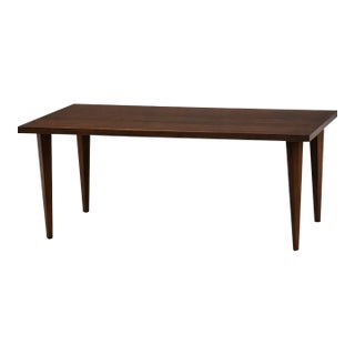 1960s Refinished Walnut 36” Coffee Table For Sale
