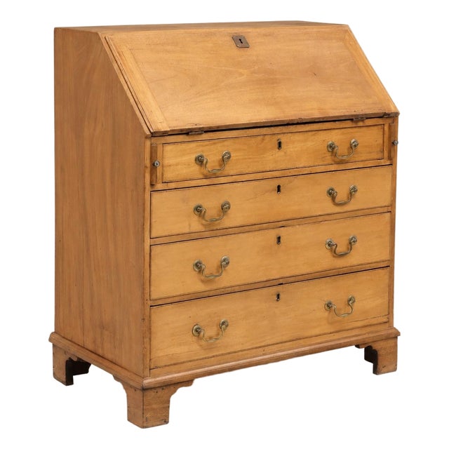 18th Century English Pine Georgian Slant-Front Bureau Secretary Desk For Sale