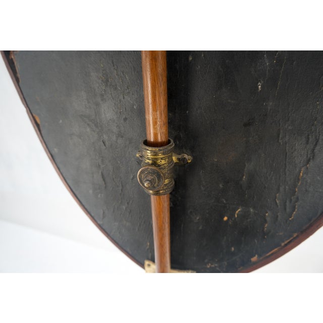 Victorian Antique 19th Century Victorian Shield Shape Elegant Tripod Base Fire Screen For Sale - Image 3 of 12