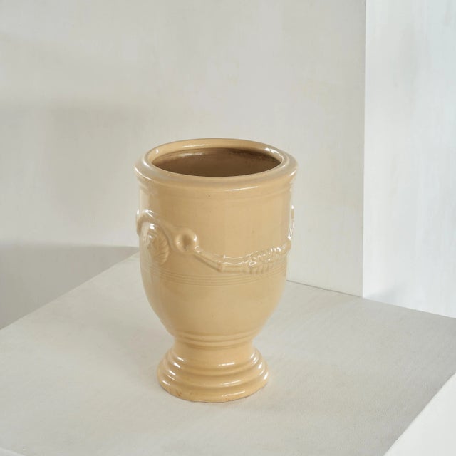 Anduze Pot in Cream Yellow, 1940s For Sale - Image 3 of 7