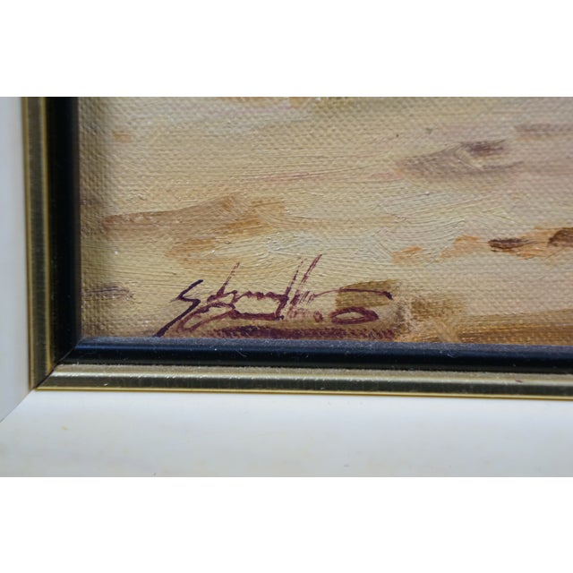 Salvador Caballero 'Costa Brava' Coastal Landscape Seascape Harbor Painting 22" For Sale - Image 6 of 13