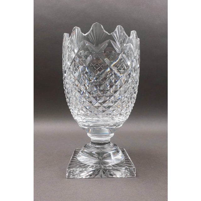 Mid 20th Century Vintage Waterford Ireland Master Cutter Collection Footed Crystal Vase For Sale - Image 5 of 10