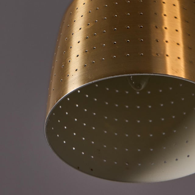1950s Carl Thore Perforated Brassed Metal Pendant For Sale - Image 13 of 14