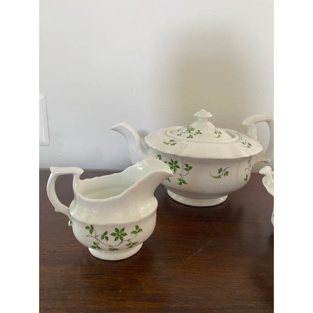Antique English China Staffordshire Sprig Tea Set 3 Piece Set Chairish
