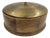 Handcrafted Indian Mango Wood Round Box With Stunning Etched Brass Lid For Sale