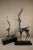 Contemporary Late 20th Century Silver Plated Deer With Tall Antlers on Glossy Black Bases - Set of 2 For Sale - Image 3 of 13