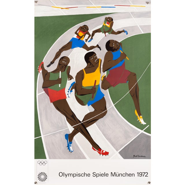 Olympics Serigraph Poster by Jacob Lawrence, 1972 For Sale - Image 9 of 9