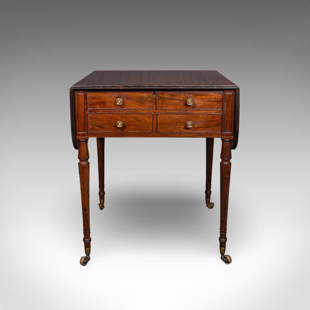 Antique Reader's Table, English, Pembroke, Drop Leaf, Occasional, Regency, 1820 For Sale - Image 6 of 12