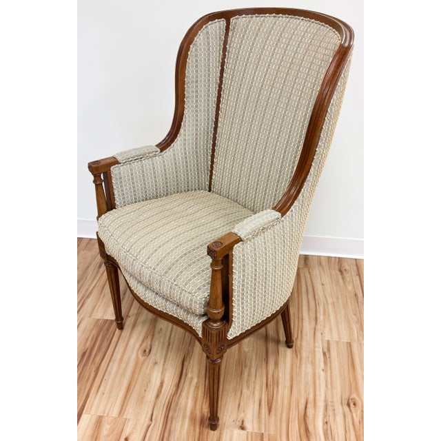 Vintage Louis XVI Style Carved Wood Arm Chair For Sale - Image 4 of 10