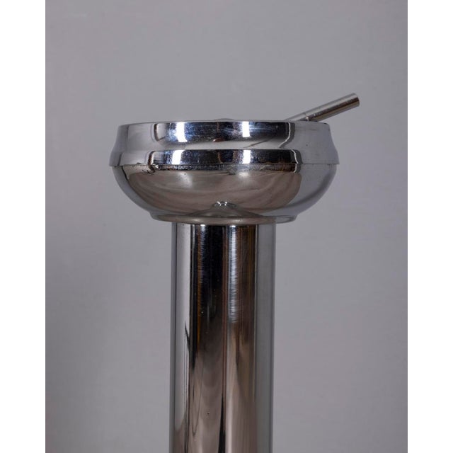 Metal Vintage Floor Ashtray in Chrome Metal, Italy, 1970s For Sale - Image 7 of 11