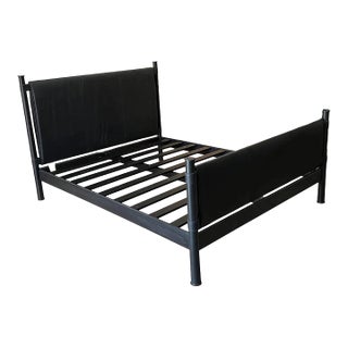 Kara Mann Collection for Milling Road / Baker Furniture Caged Queen Leather Metal Bed For Sale
