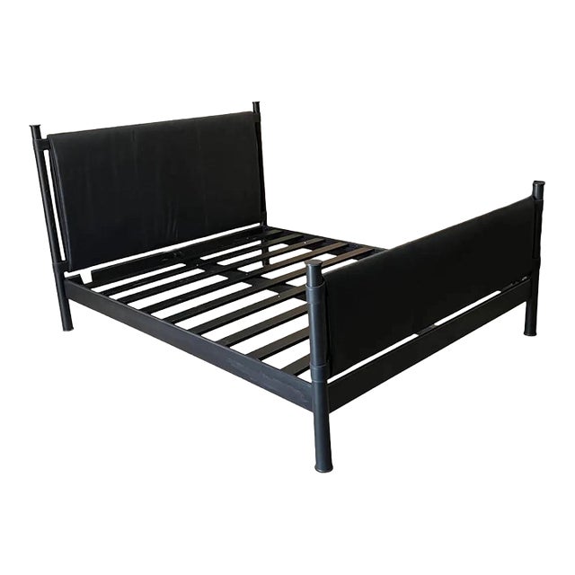 Kara Mann Collection for Milling Road / Baker Furniture Caged Queen Leather Metal Bed For Sale