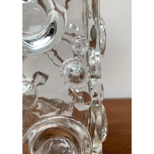 Glass Mid-Century Swedish Brutalist Bubble Glass Block Vase by Josef Schott for Smalandshyttan, 1960s For Sale - Image 7 of 18