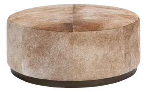 Round Natural Hide Ottoman