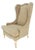 Tall Back French Provincial Cabriole Legs White Wash Finish Legs Wing ArmChair For Sale