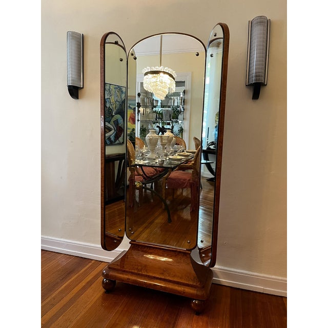 Art Deco Three-Part Standing Mirror, 1920s For Sale - Image 4 of 14