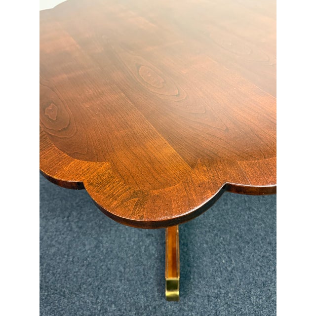 Wood Late 20th Century American Drew Cherry Georgian Double Pedestal Dining Table For Sale - Image 7 of 12