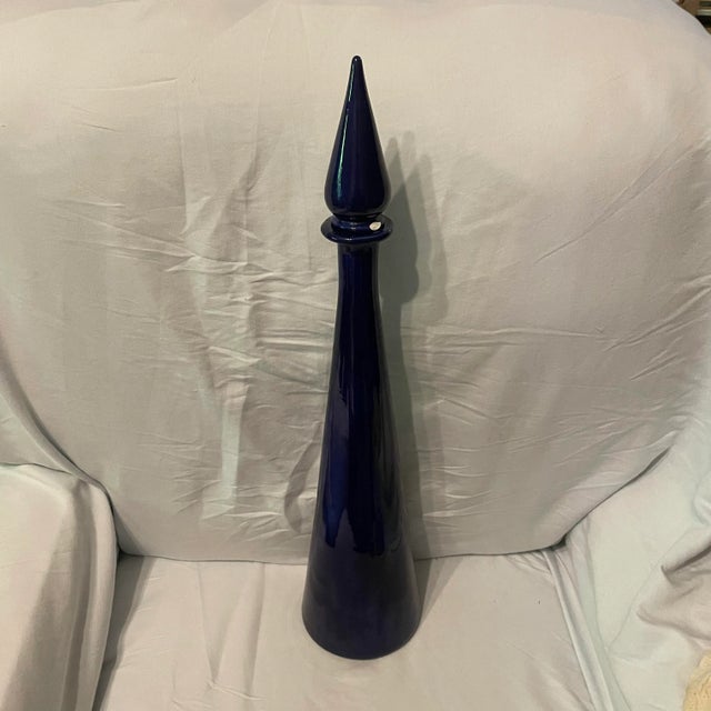 1960s Mid Century Modern Blue Genie Jar For Sale - Image 5 of 7