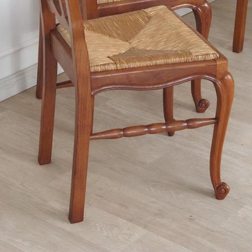 Vintage French Dining Chairs with Woven Seats, Set of 8 For Sale - Image 10 of 17
