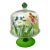 Royal Danube Crystal Glass Cake or Dessert Stand With Cloche Lid Decorated With Flowers and Butterflies in Romanian Floral Meadow For Sale