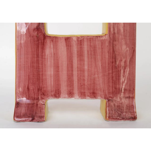 Red Mid Century Modern Ceramic Cat Sculpture Jar With Cork Stopper For Sale - Image 8 of 10