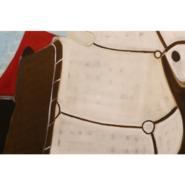 Large Contemporary Equestrian Oil Painting. Horse Painting 200 X 180 Cm (Goya) For Sale - Image 9 of 13