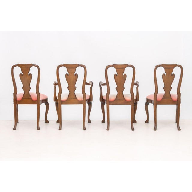 Early 20th Century Queen Anne Style Walnut Dining Chairs, 4 For Sale - Image 5 of 11