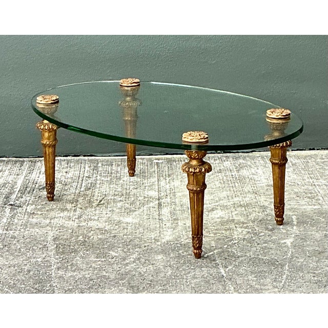 Vintage MCM Gilt Wood Coffee Table After Maison Jansen For Sale - Image 12 of 12