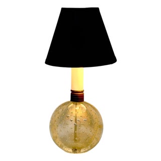 Archimede Seguso Murano Controlled Bubble Art Glass Ball Table Lamp, Italy, 1950 For Sale