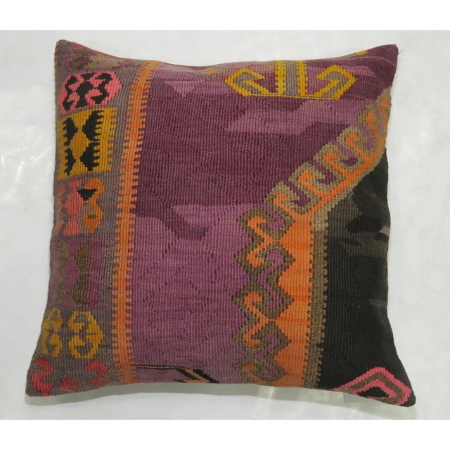 Rustic Vintage Kilim Pillow For Sale - Image 3 of 6