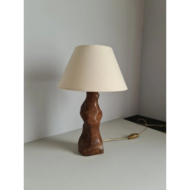 Mid-Century Brutalist Elm Stump Lamp, France, 1960s For Sale - Image 4 of 11