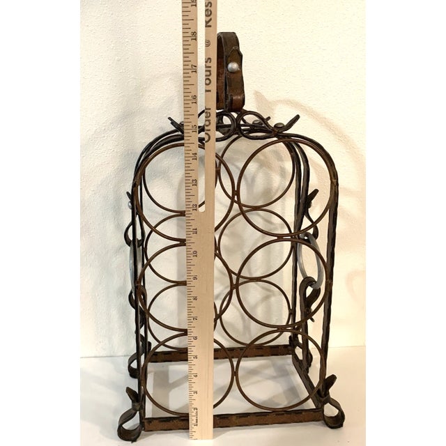Mid 20th Century Mid-Century Modern Wine Rack French Wrought Iron 6 Bottle Capacity 1950s-1970s For Sale - Image 5 of 10