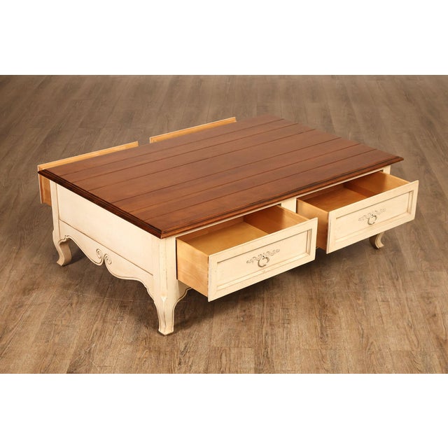 French Provincial Ethan Allen French Country Style Coffee Table For Sale - Image 3 of 18