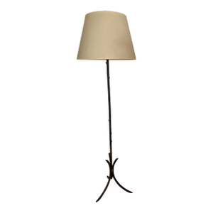 Iron Floor Lamp With a Crinkle Paper Shade