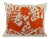 Handmade Orange and Off White Long Stitch Embroidered Pillow For Sale