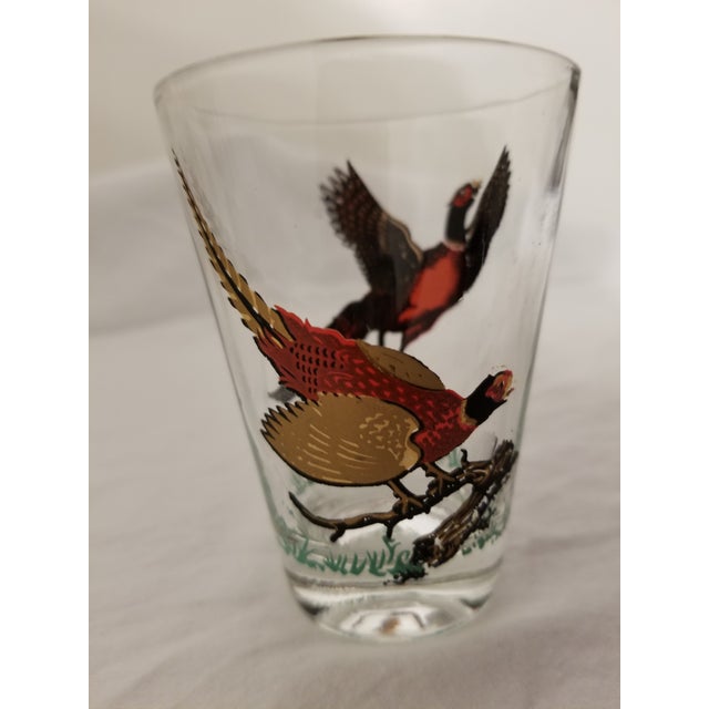 Vintage Hazel Atlas Golden Pheasant Glass Barware Set of 6 Chairish