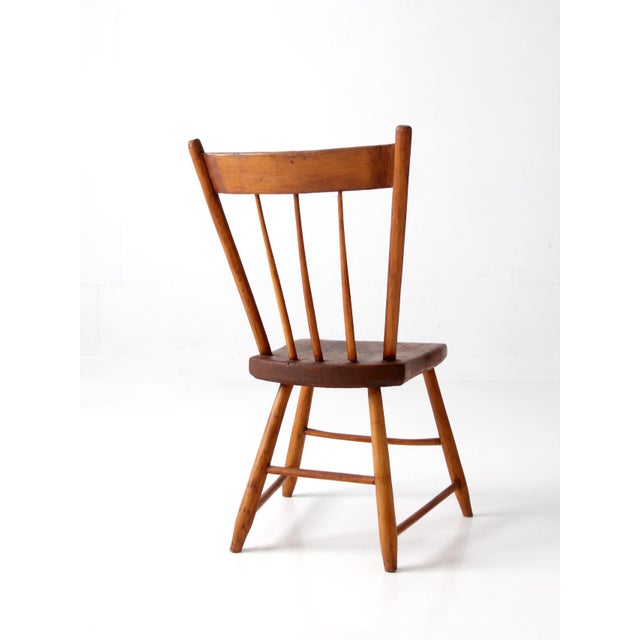 Antique Plank Seat Country Chair For Sale - Image 10 of 12
