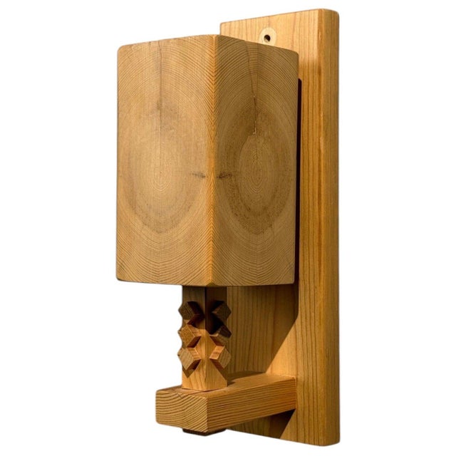 Leif Wikner, Swedish Modern, Pine Wall Sconce, Sweden, 1970s For Sale - Image 10 of 11