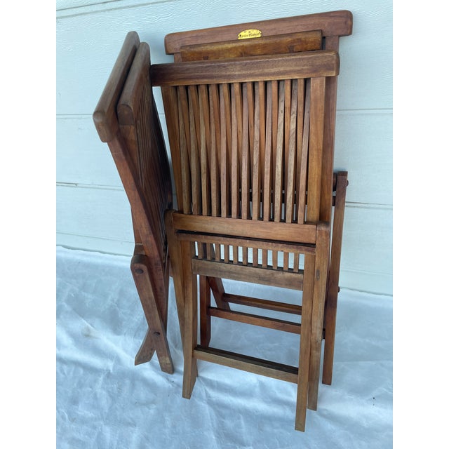 Teak Folding Chairs from Garden Pleasure, 1970s, Set of 3 For Sale - Image 16 of 18
