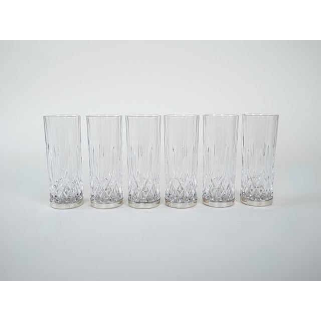 Vintage Italian Crystal Glasses, 1960s, Set of 6 For Sale - Image 4 of 8
