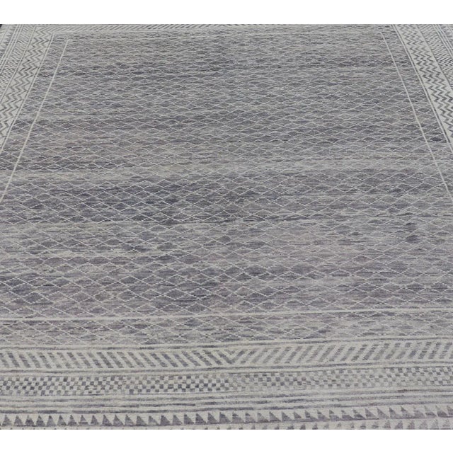 Measures: 10'1 x 12'0 Modern Piled Rug with All-Over Design by Keivan Woven Arts in Gray and Cream. Keivan Woven Arts/ rug...